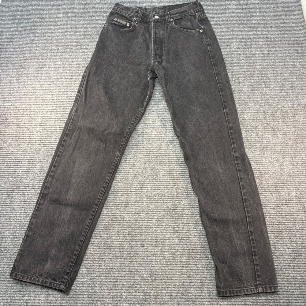Vintage Calvin Klein Jeans Women Vtg 7 Modern 28" made in‎ USA Black Stonewash